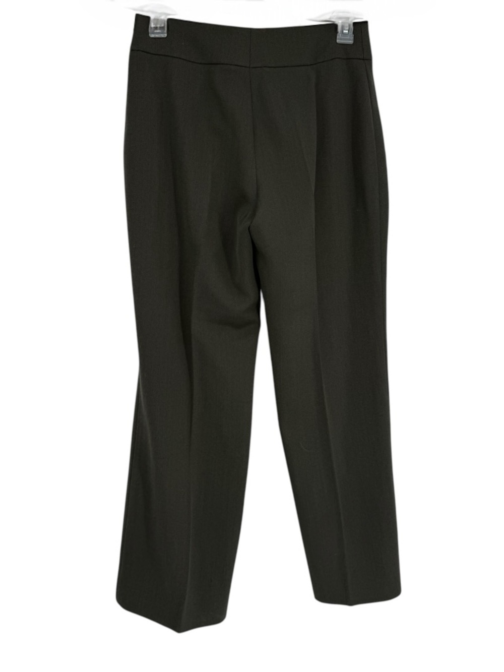 Akris Wool Pants Women Size 8 Green-Gray Straight Leg Side Zip Career Workwear